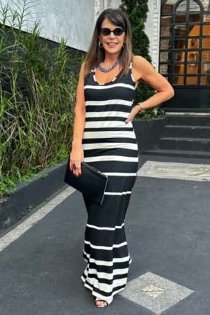 Vestido Maxi Listrado Adriana