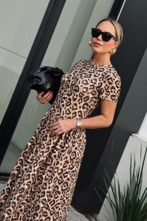 Vestido Midi Animal Print