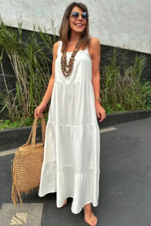 Vestido Midi Babado Lis